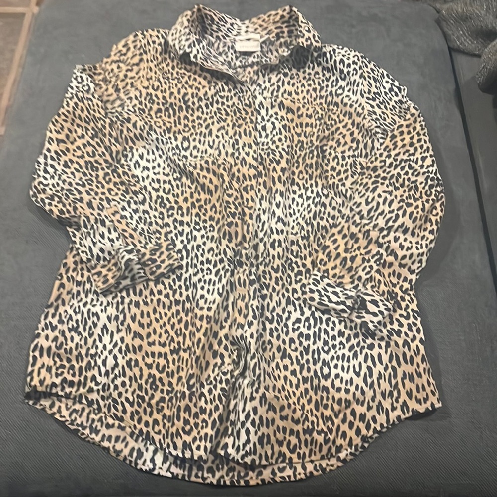 Chico’s button down leopard top
